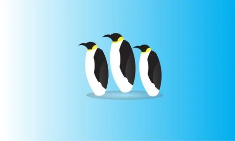 Three Penguin Stock Illustration