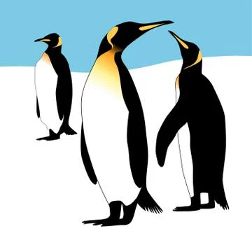 Three penguins Stock Illustration