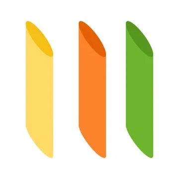 Three penne macaroni vertically flat icon vector isolated Stock-Illustration