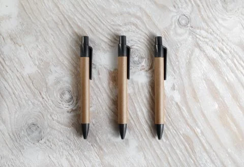 Three pens Foto stock
