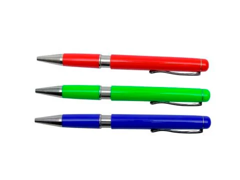 Three pens in row Stock Photos