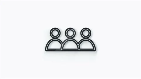 Three people 3d icon video animation. General Lightweight animation with white Video stock 156137329