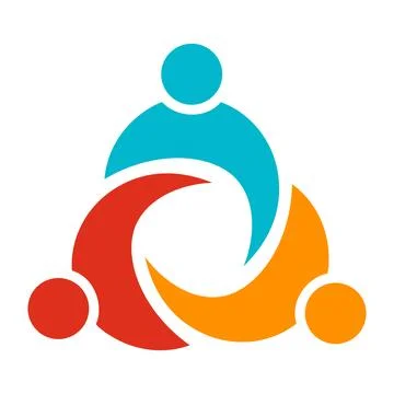 Three People Community Unity Symbol Vector Stock Illustration