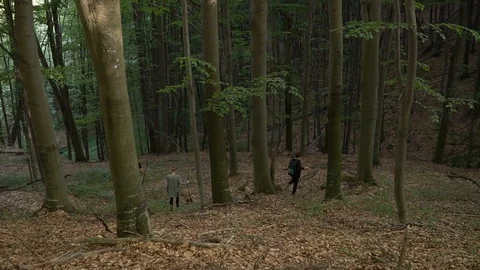 Three people found a mushroom Video stock 91184791