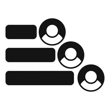 Three people icons representing a queue or ranking Stock Illustration