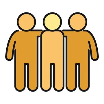 Three people standing together representing teamwork and community Stock Illustration