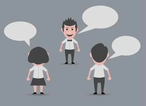 Three people talking dolls Stock Illustration