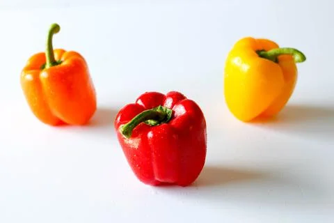 Three peppers  on Background Foto stock