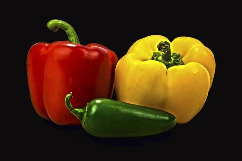 Three peppers Stock Photos
