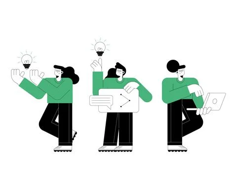 Three persons using technology 스톡 일러스트