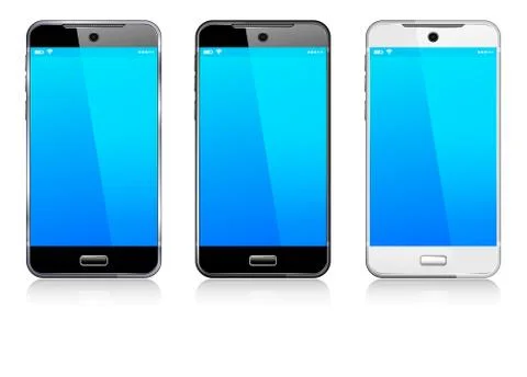 Three Phone Cell Smart Mobile Stock Illustration