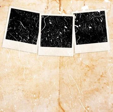 Three photo frames on grunge background Stock Photos