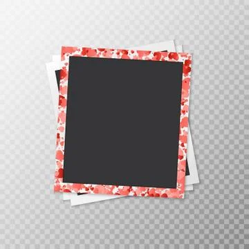 Three photo frames with hearts Illustrazione stock