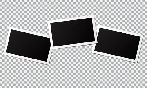 Three photo image frame mockup transparent background Stock Illustration