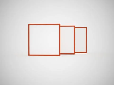 Three picture frame red Stock Illustration