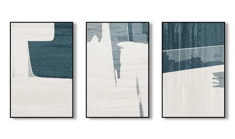 Three pieces of abstract wall art for wallpaper, poster, mural, rug, hanging pai Stock Illustration