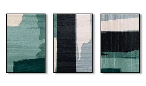 Three pieces of abstract wall art for wallpaper, poster, mural, rug, hanging pai Stock Illustration