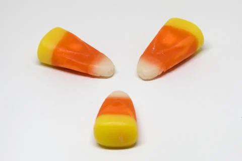 Three Pieces of Candy Corn Stock Photos