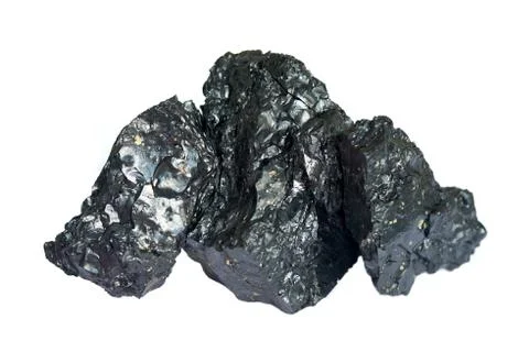 Three pieces of coal Foto stock