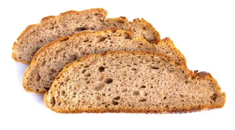 Three pieces of dark bread Stock Photos