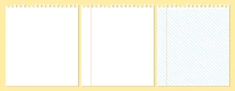 Three pieces of paper Stock Illustration