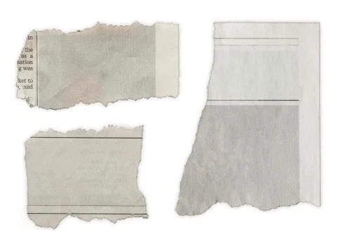 Three pieces of torn paper on plain background. copy space Stock Photos