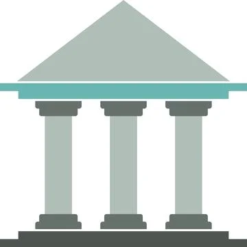 Three Pillars Building, Building layout, image of three pillars, Pillars ar.. Stock Illustration