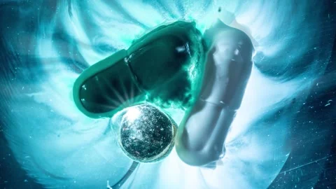 Three pills dissolve in water Video stock 233200118