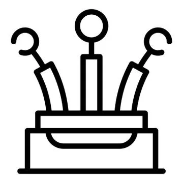 Three pin cable icon, outline style Stock Illustration