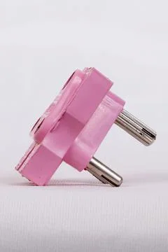 A three pin socket made of plastic Stock Photos