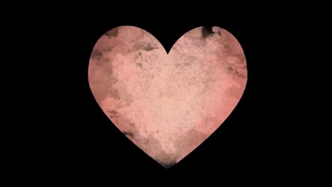 Three pink textured hearts displaying hand gestures against a solid black Stock-Footage 341323279