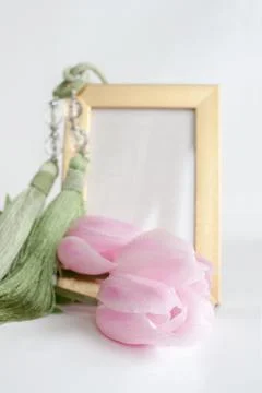 Three pink tulips Stock Photos