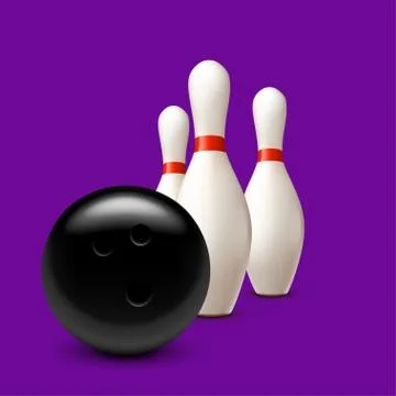 Three pins and ball Stock Illustration