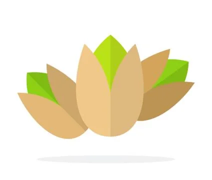 Three pistachios upright flat isolated Stock Illustration