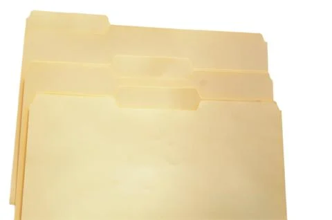 Three plain file folders Stock Photos