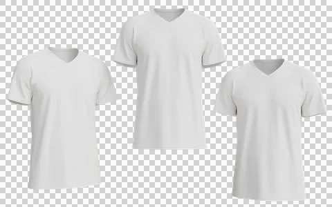 Three plain white v-neck t-shirts Stock Illustration
