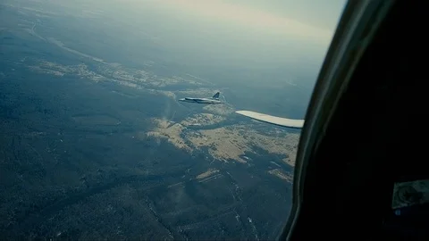 Three planes flying to the air show Stock Footage 89651284