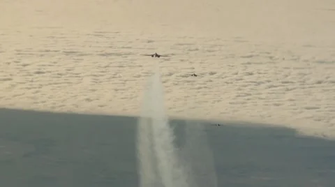 Three planes flying at high altitude Stock Footage 68996693