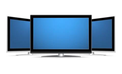 Three plasma LCD TV Stock Illustration