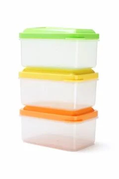 Three plastic boxes Stock Photos