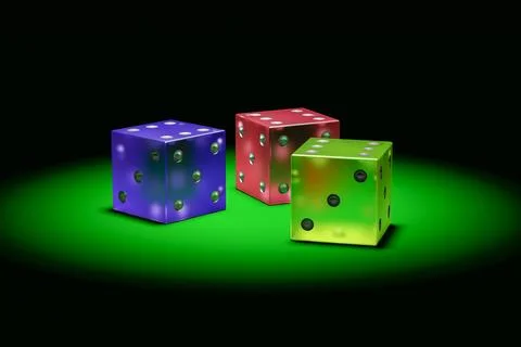 Three plastic dice Stock Illustration