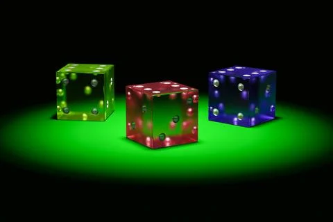 Three plastic dice Stock Illustration