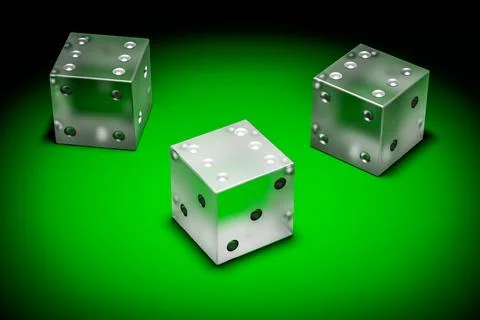 Three plastic dice Stock Illustration