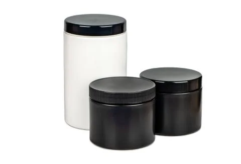 Three plastic jar Stock Photos