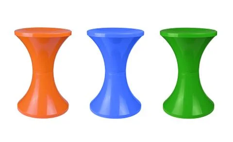 Three plastic stool Fotos de archivo