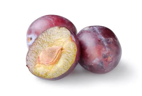 Three plums Stock Photos