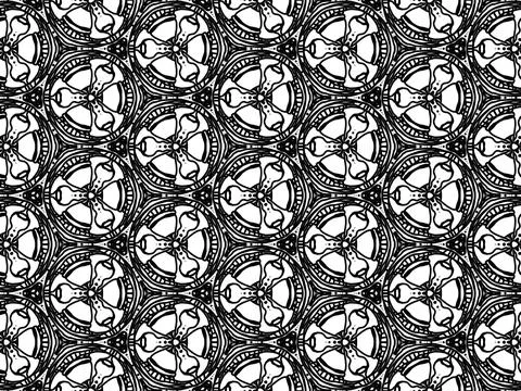 Three-point circular lattice monochrome pattern. 스톡 일러스트