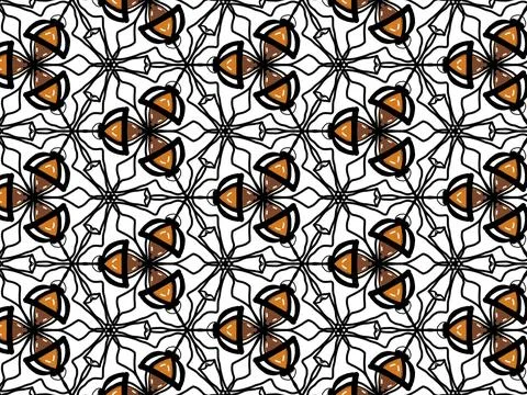 Three-point coffee bean geometric pattern. Stock Illustration
