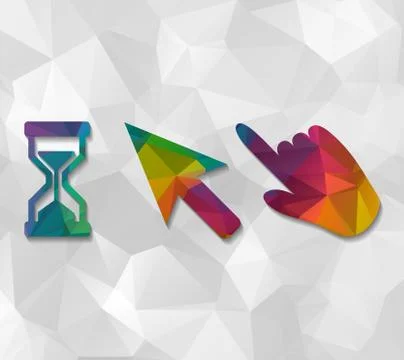 Three pointers low poly Illustrazione stock