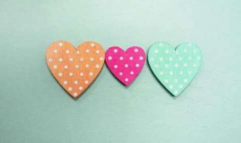 Three polka dot heart Foto stock